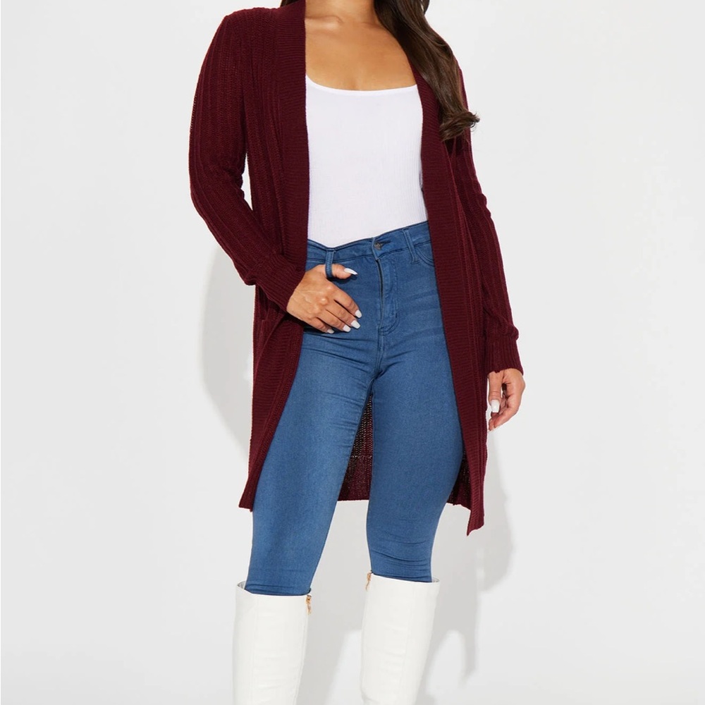 Burgundy cardigan - Picture 3 of 5